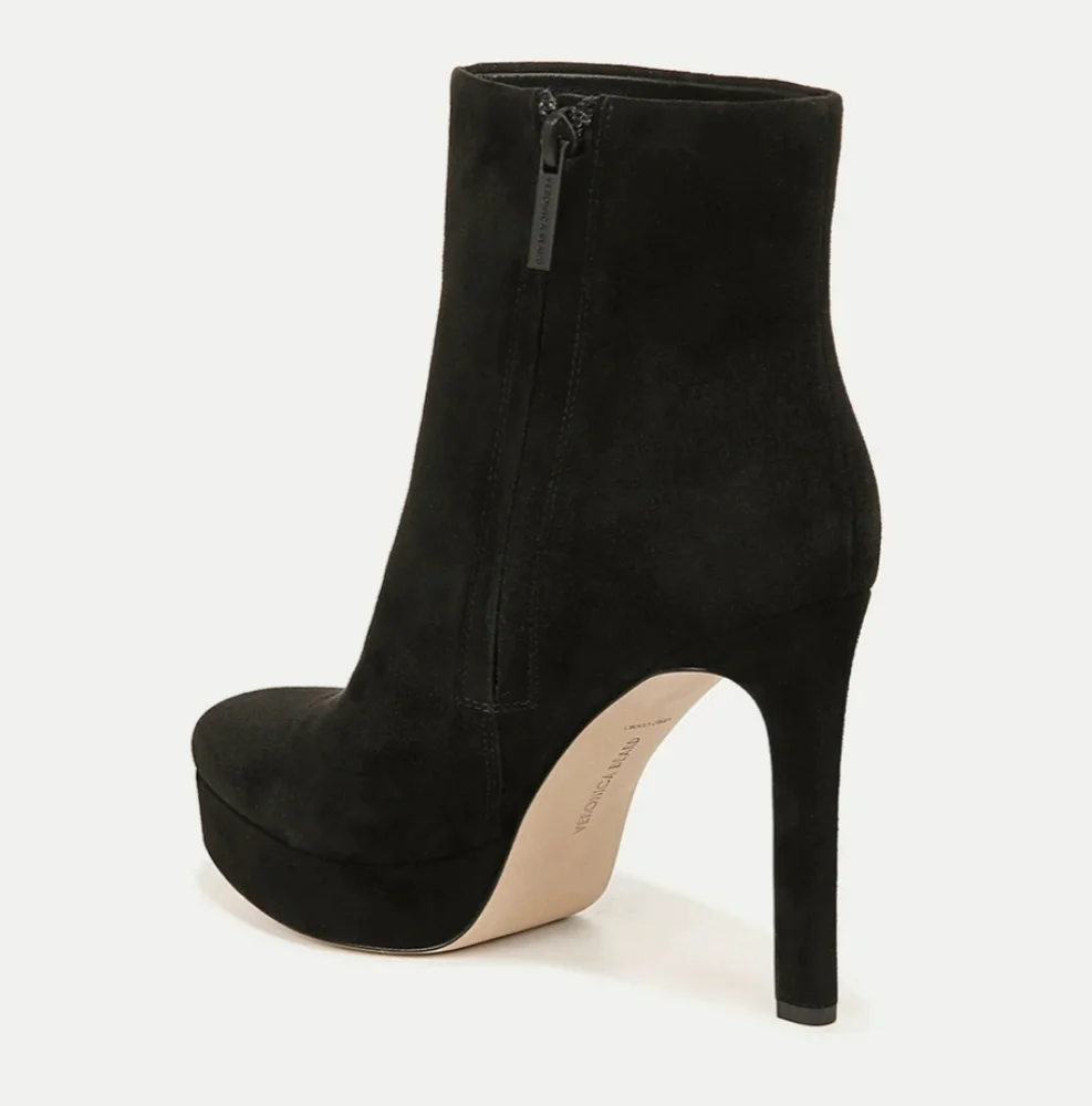 Veronica Beard Dali Black Suede Platform Ankle Boots Size 8 New - Picture 4 of 11